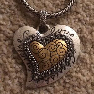 Heart 💛 charm necklace - spirals